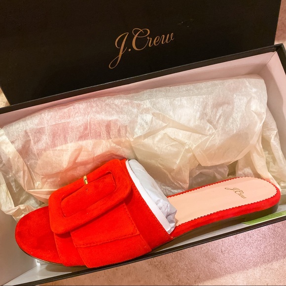 J. Crew Cora Buckle Slide Sandal - Bright Cerise - Picture 3 of 6